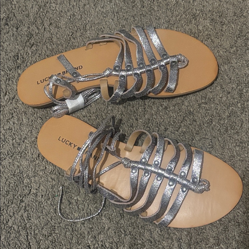 Lucky Brand Metallic Strappy Sandals